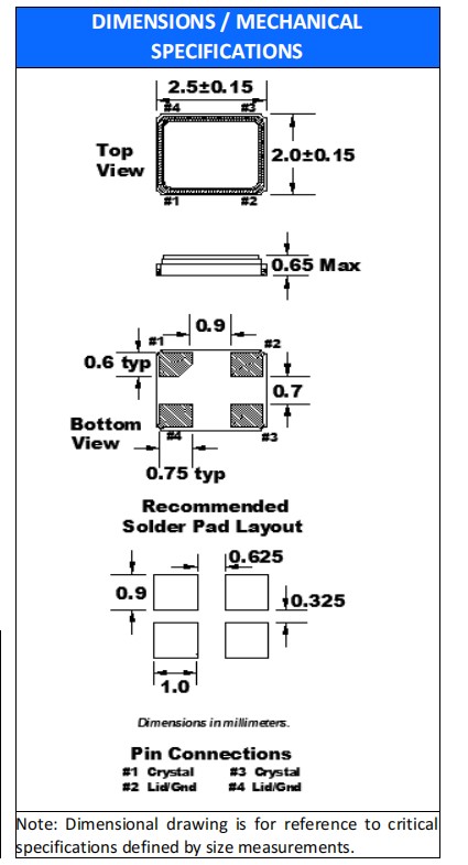 FC2BAEBDI25.0-T1,FOX福克斯晶振,2520mm,汽車音響晶振